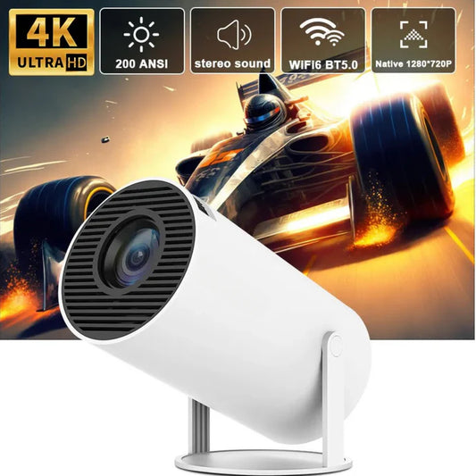 4K Mini Projector HY300 Full HD Home Theater, 4K Android Smart Bluetooth WiFi TV Projector